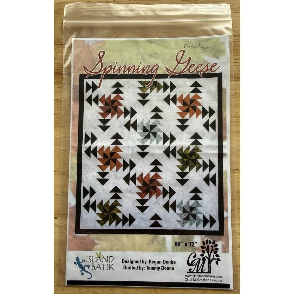 Spinning Geese Island Batik Quilt Pattern by Cindi McCracken‎ Designs 66" x 72"